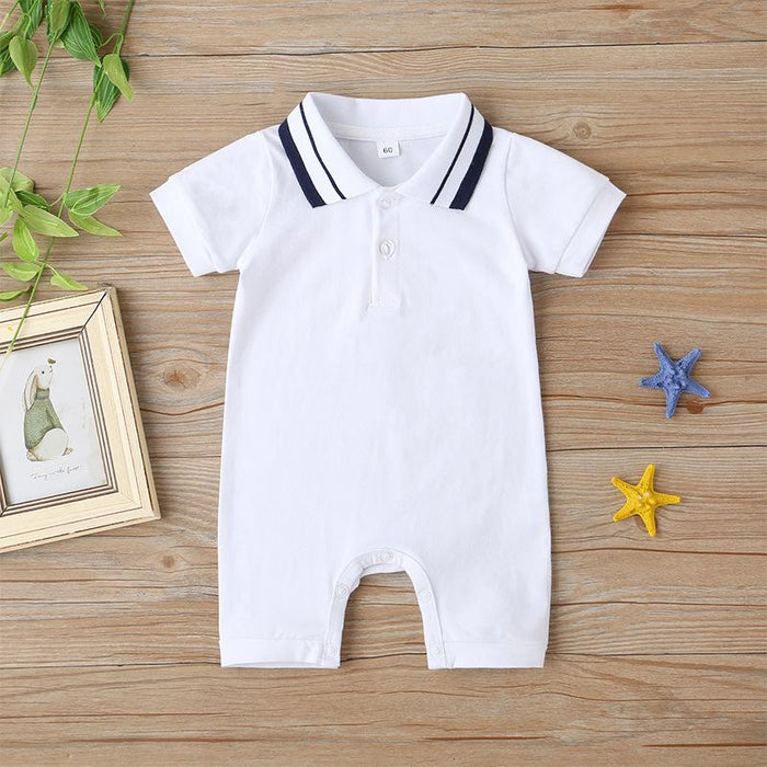 Baby Short Sleeve Polo Jumpsuit