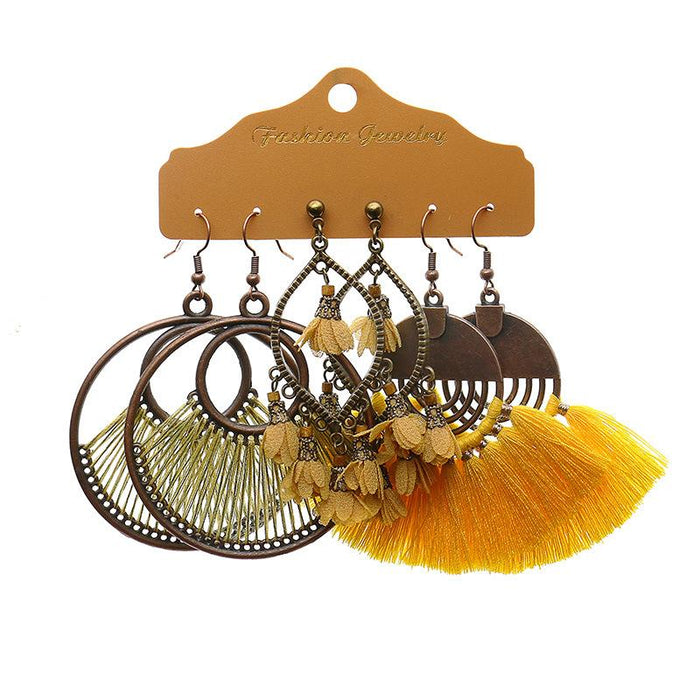 3 pairs/set Earrings Bohemian Style Jewelry X0X36209