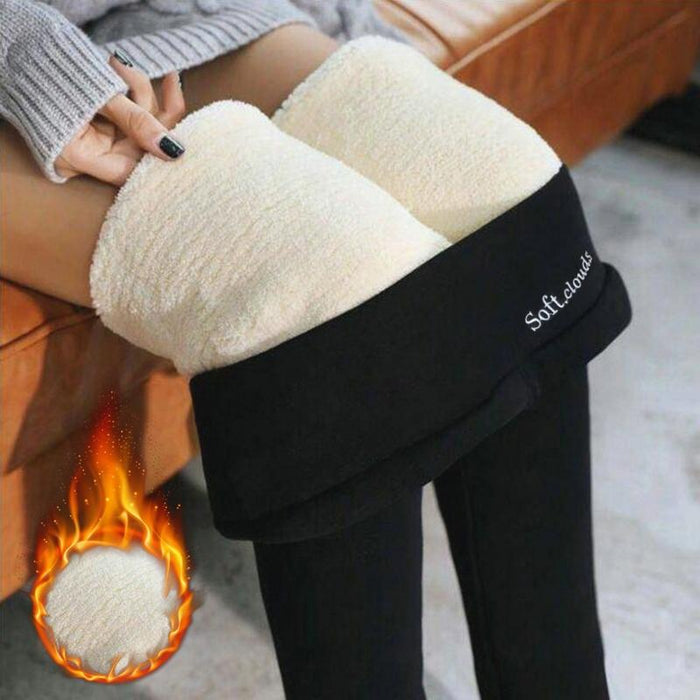 Winter Thick Velvet Leggings Warm Fleece Lined Tights Leggings