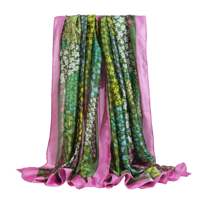 Womens' Spring Printed New Satin Scarf Sunscreen Scarf