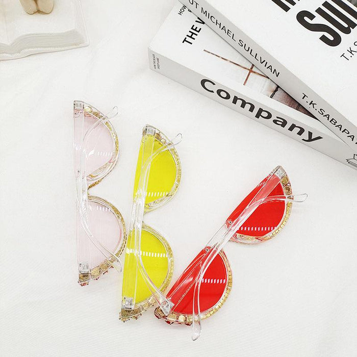 Fashion Multicolor Half Frame Sunglasses