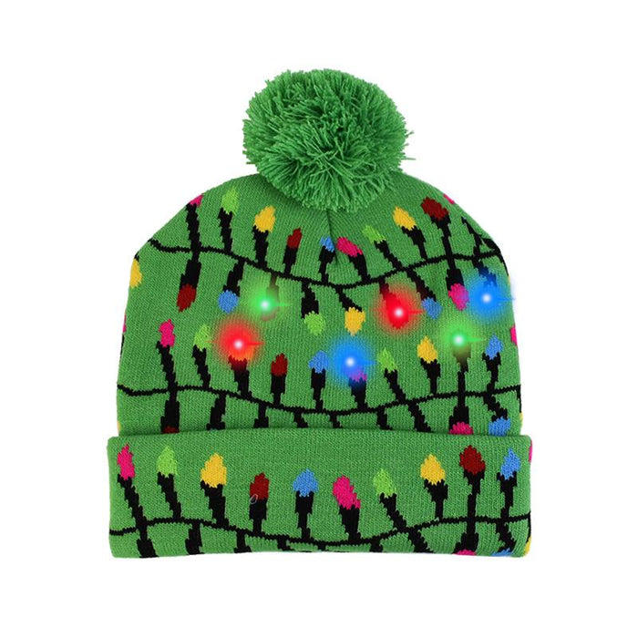 LED Christmas Beanie Christmas Light Up Knitted Hat