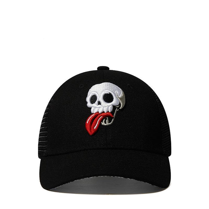 New Skull Embroidered Baseball Cap Net Cap Duck Tongue Cap