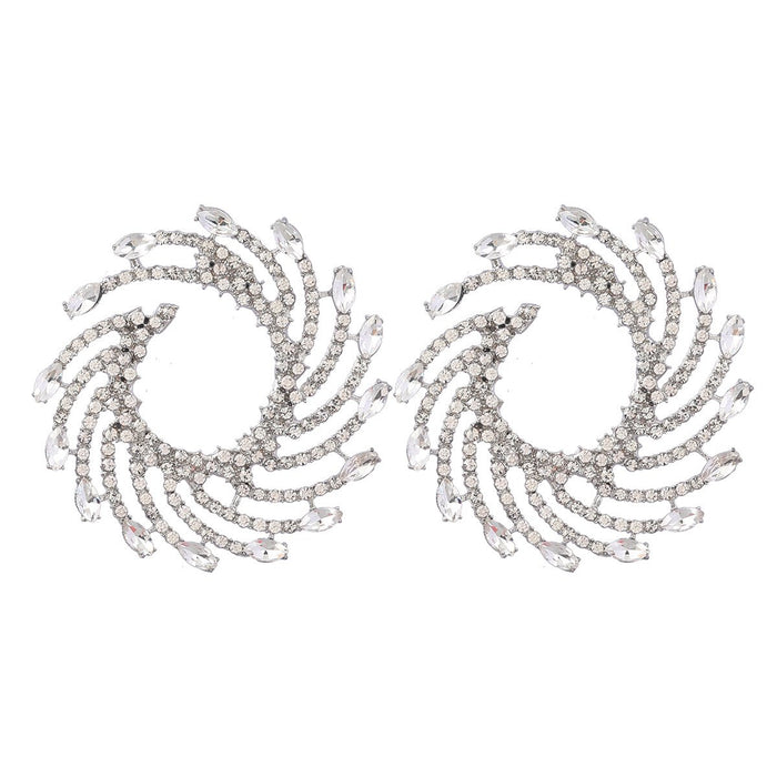 Women's Exaggerated Spiral Alloy Sunflower Earrings