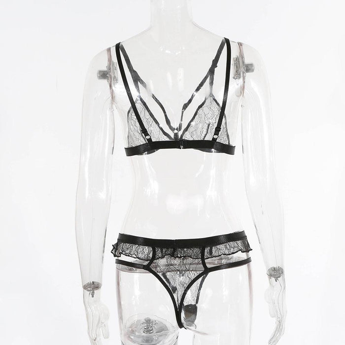 Women Tulle Lace Sexy Lingerie Fashion Underwear Set