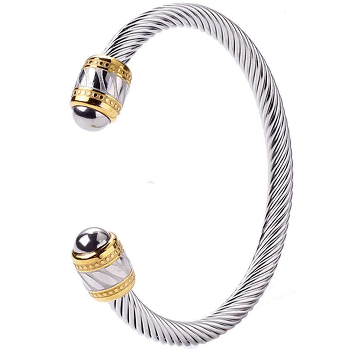 New Stainless Steel Bracelet Gold Color Adjustable Bracelet Bangle