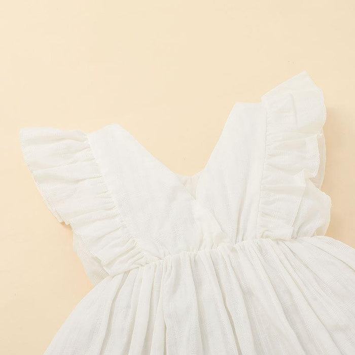 Lovely Baby Girls White Sleeveless Skirt