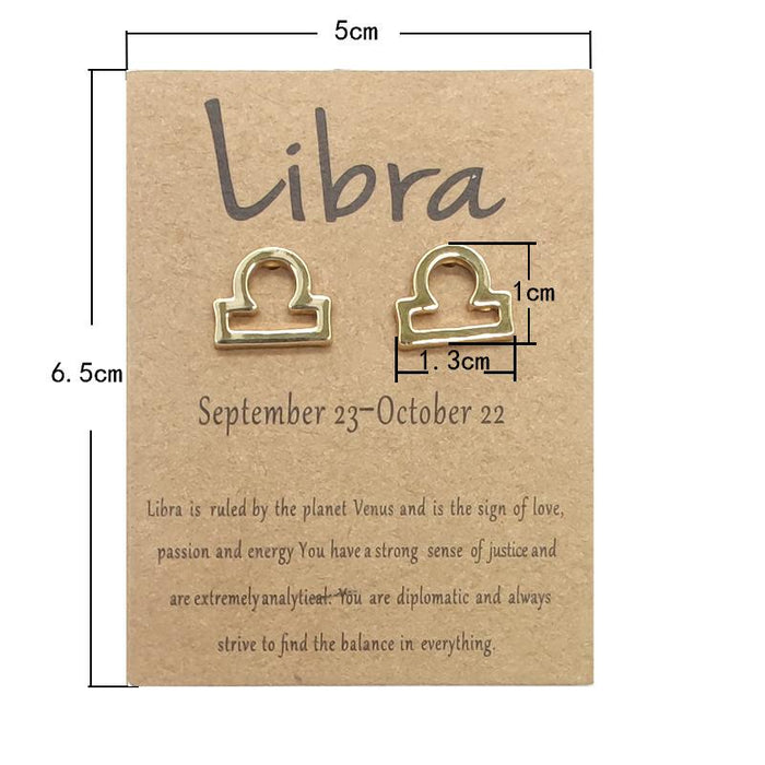 Twelve Constellations Brown Constellation Card Earrings