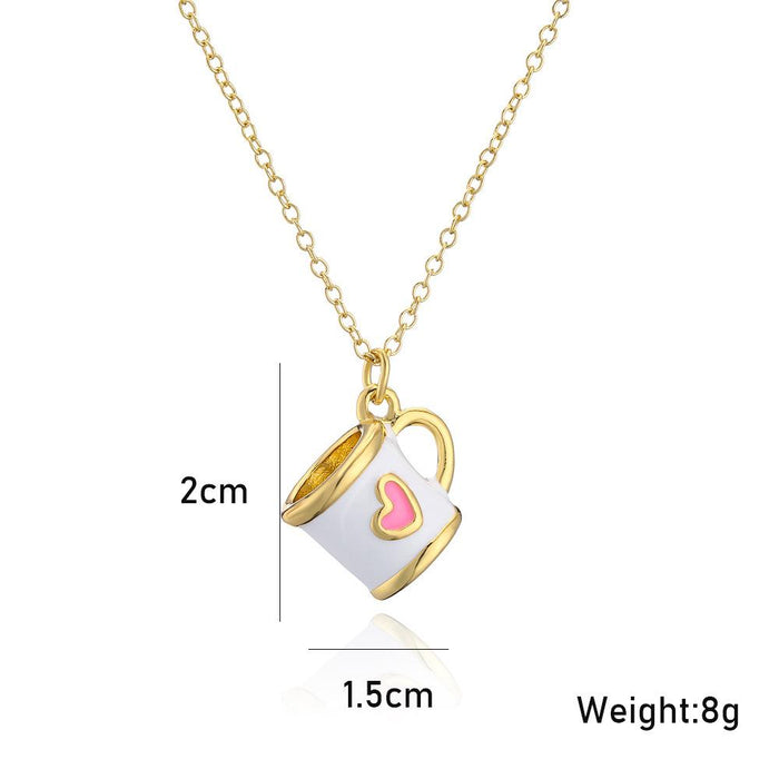 Personalized cup shape love pattern Pendant Necklace