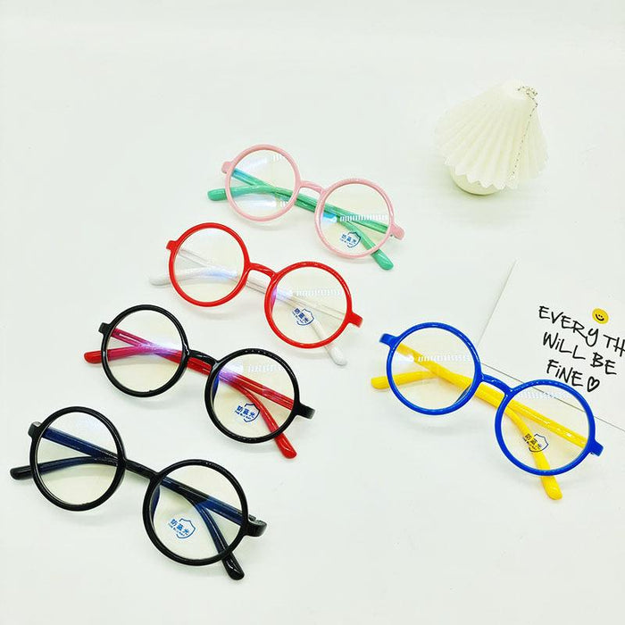 Simple Silicone Blue Light Proof Children's Round Glasses