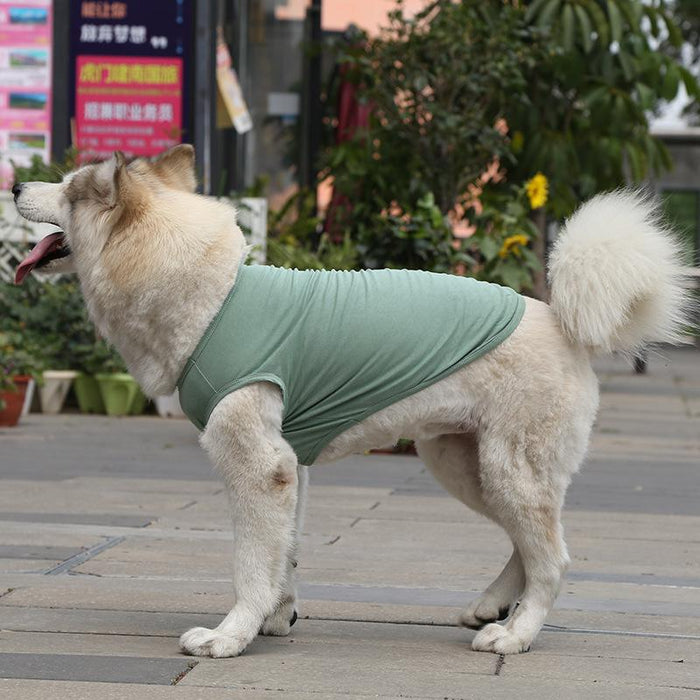 Pet Clothes Dog Cat Solid Color Cotton Vest Dog Jacket