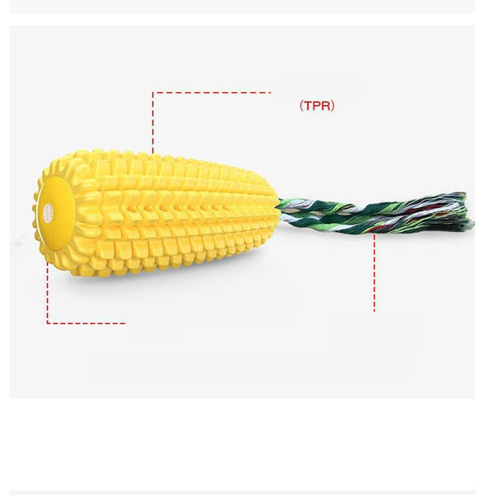 Corn toothbrush chewing dog toy puppy barking rubber teeth