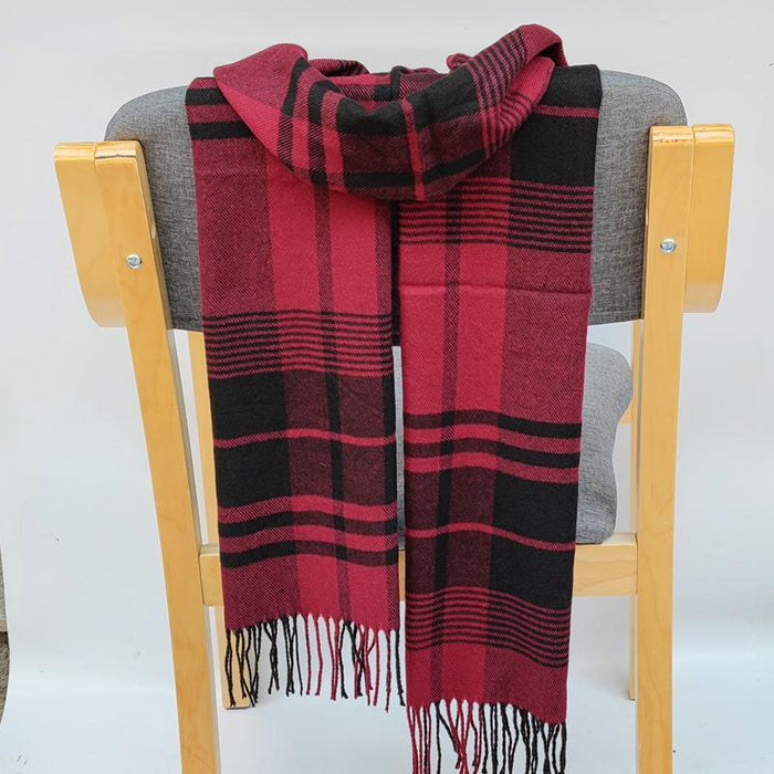 Classic Lattice Soft Scarf Cashmere Plaid Scarves