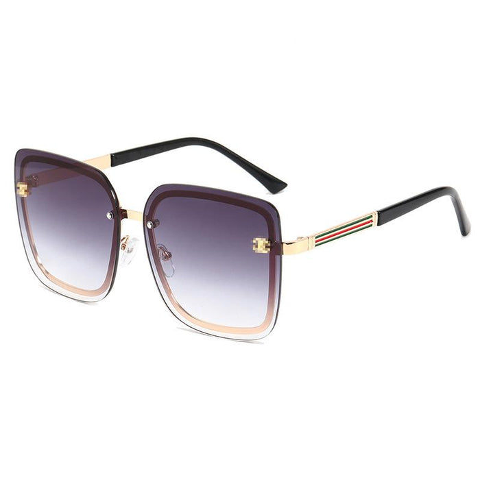 Large frame frameless UV proof Sunglasses