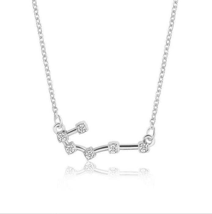 Twelve Constellations Diamond Inlaid Card Clavicle Chain