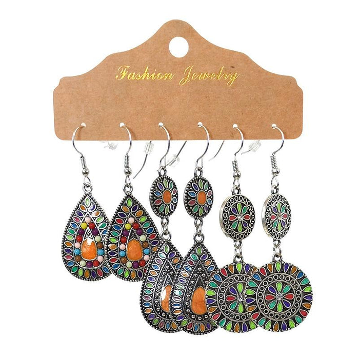 3 pairs/set Earrings Bohemian Style Jewelry X0X36204
