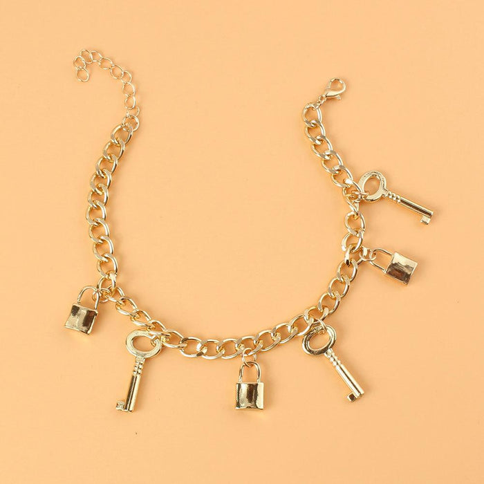 Alloy Lock Pendant Multi-layer Foot Chain Female Foot Decoration