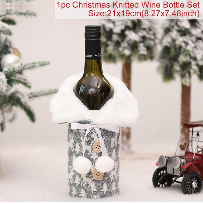 Christmas Decorations For Home Santa Claus Wine Bottle Cover