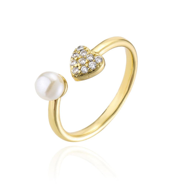 Fashion Simple Love Zircon Open Women's Ring