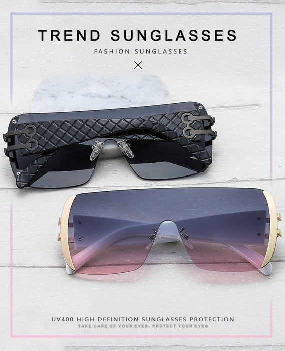 Metal conjoined Sunglasses gradient UV protection