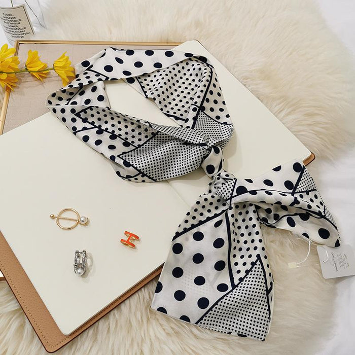 Imitation  scarf thin narrow strip leopard pattern simple waist chain scarf