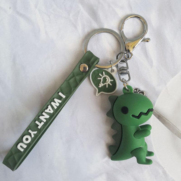 Hot selling cute little dinosaur Keychains pendant animal doll schoolbag pendant boutique gift