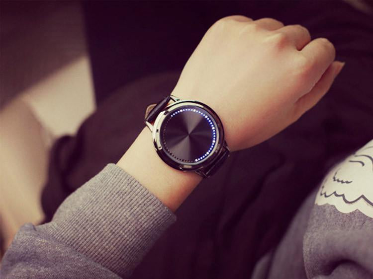 New Led Touch Watches Fashion Casual Creative Leather Watch