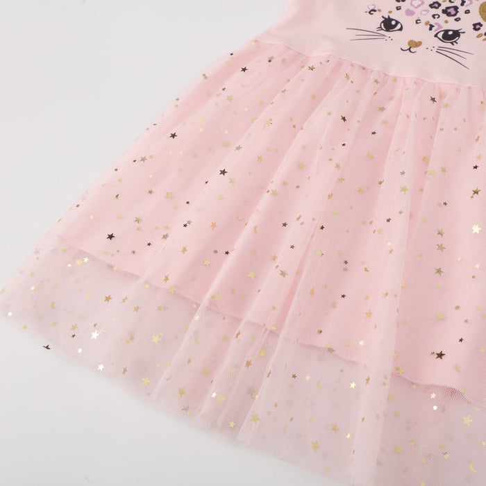 Children's mesh princess skirt cartoon cute round neck children's skirt