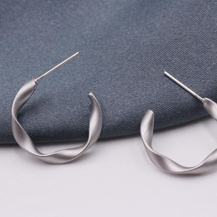 New Vintage C Shape Matte Women's Earrings