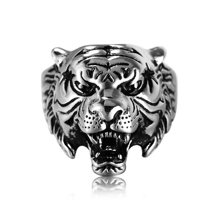 Personality Jewelry Wholesale Tiger Head Men's Titanium Steel Ring