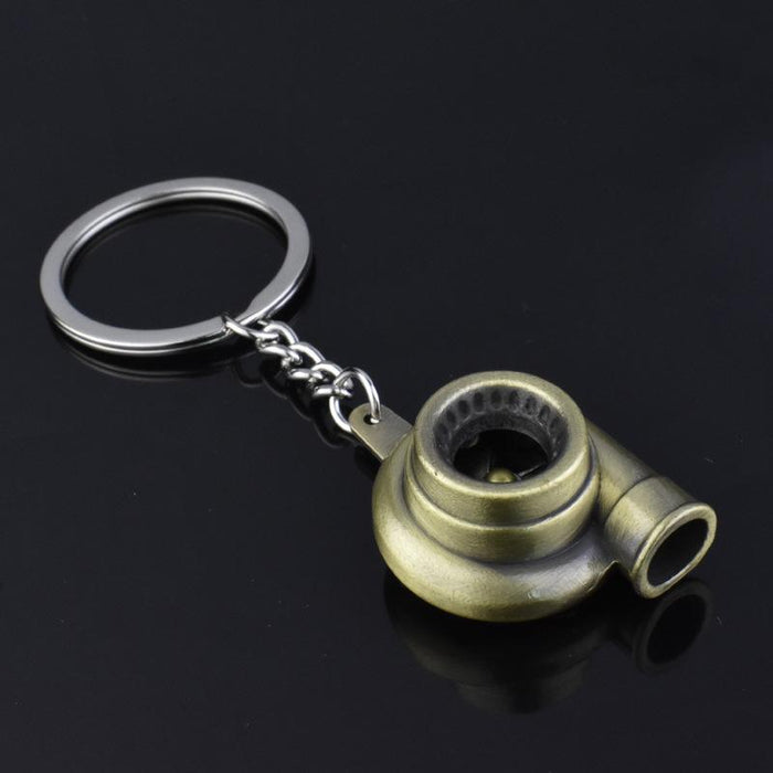 Creative Car Turbocharged Engine Shape Metal Keychain