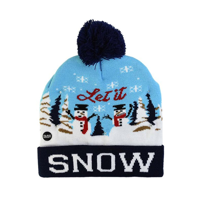 LED Christmas Beanie Christmas Light Up Knitted Hat