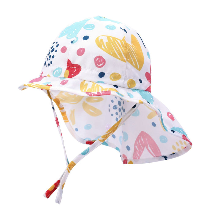 Printed Summer UPF50 + Beach Sunscreen Baby Shawl Hat