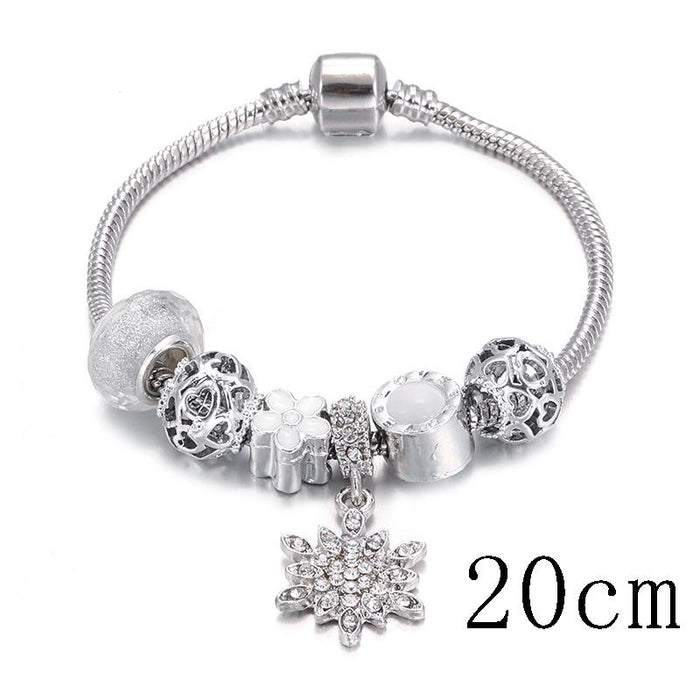 Snowflake pendant glass DIY diamond dripping Bracelet