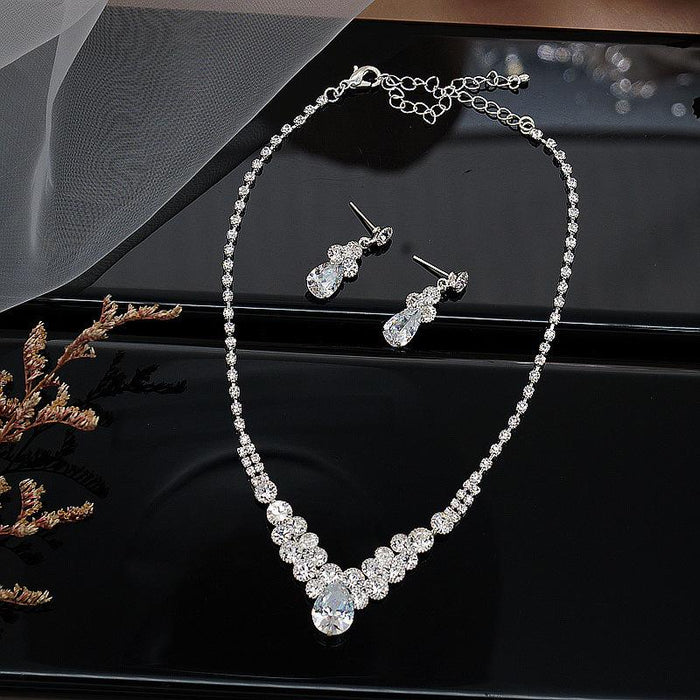 New All-match Women's Jewelry Earrings Necklace Two-piece Set