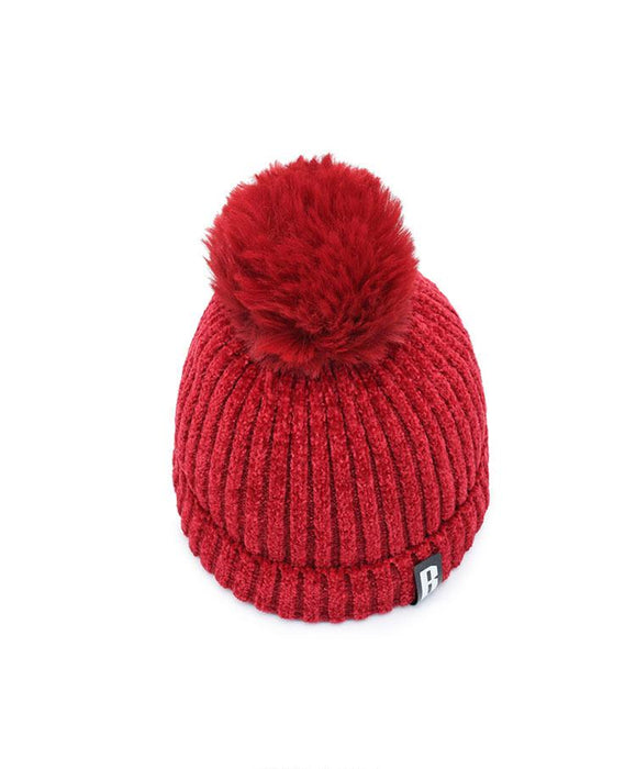 Winter Hats for Woman Thicker Beanies Chenille Ball Knitted Cap