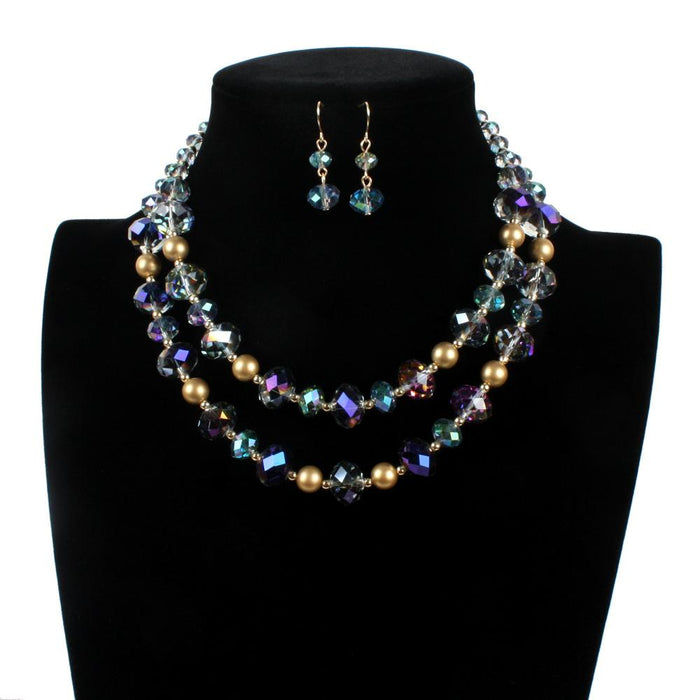 Women's Jewelry Retro Style Simple Crystal Multi-layer Necklace Accessories