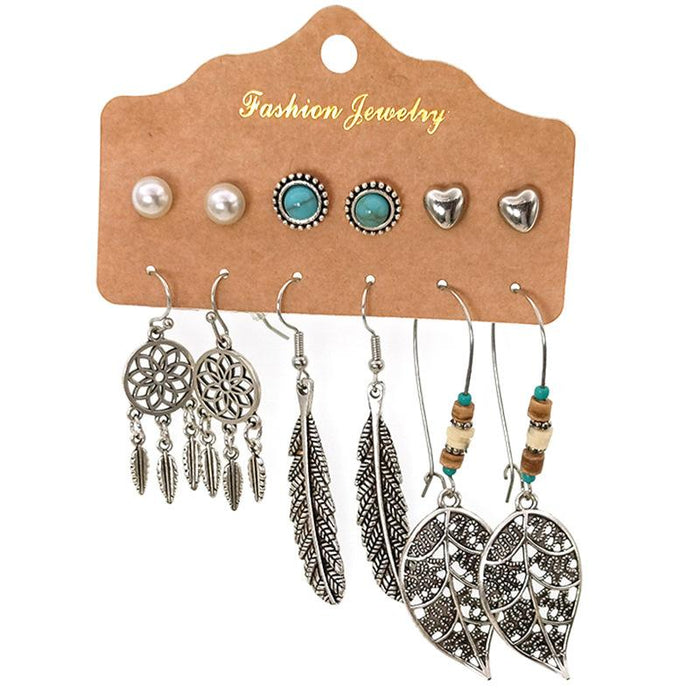 Dreamnet Heart Jewelry Set of 6 Pairs of Earrings