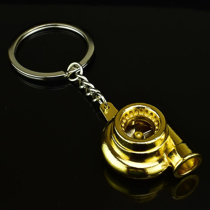 Creative Car Turbocharged Engine Shape Metal Keychain