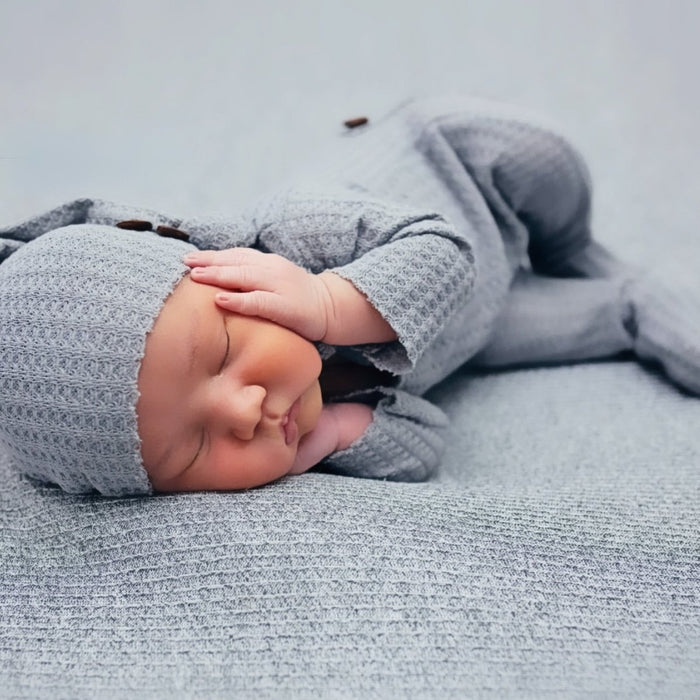 Newborn Photography Knitted One-piece Long Tailed Hat Two-piece Set