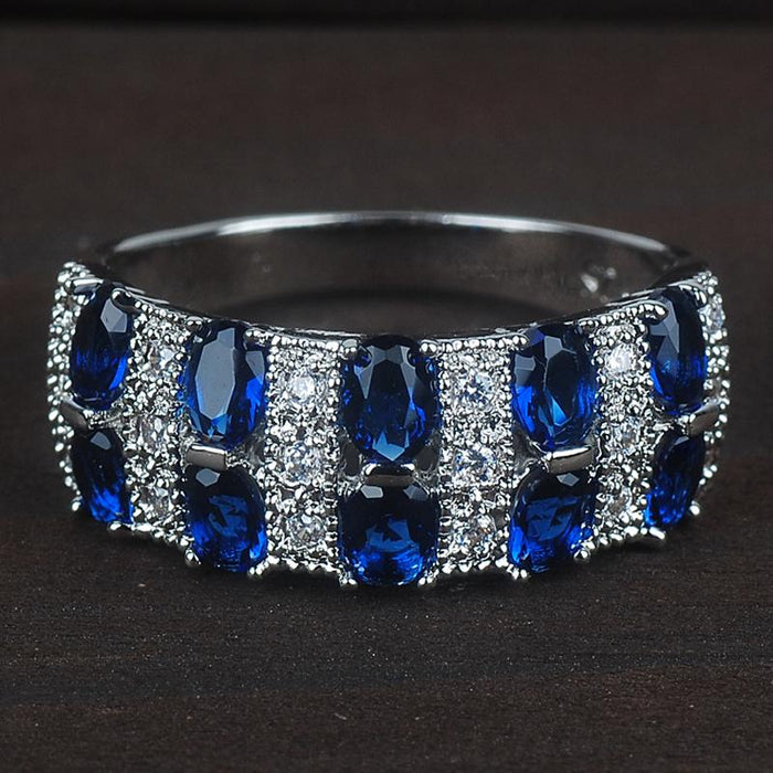 Luxury Woman Oval Cut Zircon Ring Jewelry