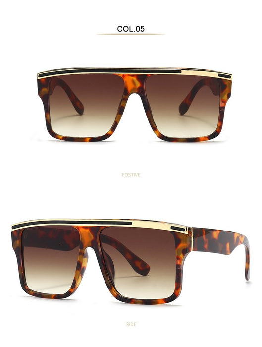 Retro square walk show large frame sunglasses