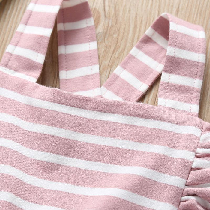 Baby Girls' Summer Striped Suspender Jumpsuit
