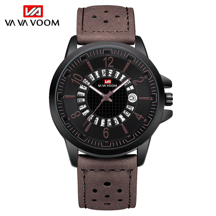 Creative Calendar Sports Watch Men's Breathable Eyelet Belt Watch