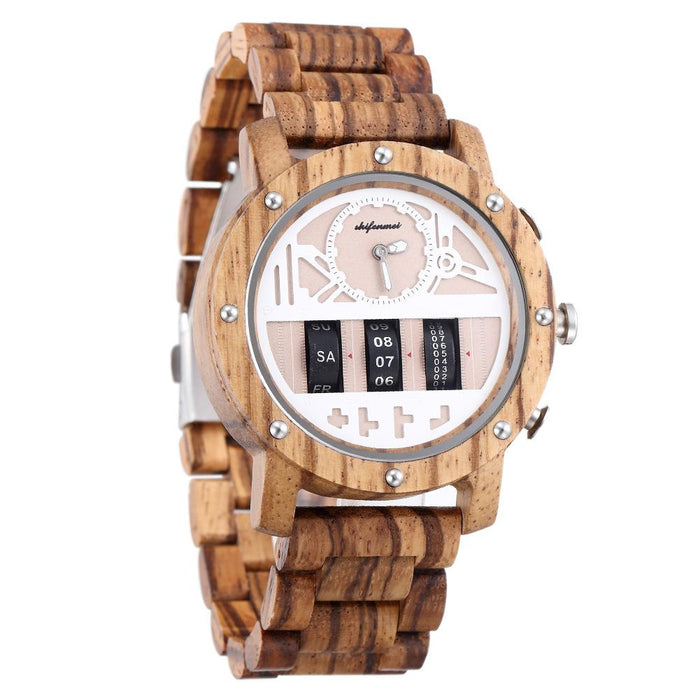Multifunctional Men's Wooden Watch Outdoor Sports Watch