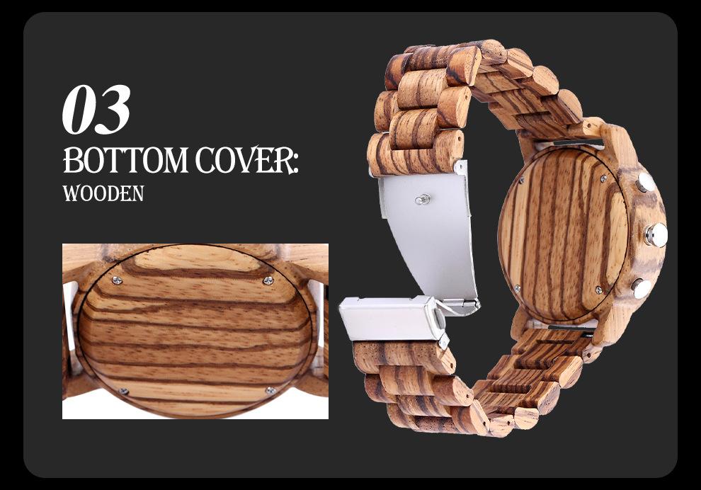 Multifunctional Men's Wooden Watch Outdoor Sports Watch