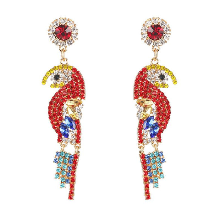 Fashion Personality Animal Bird Female Earrings Accessories Inlaid Rhinestone