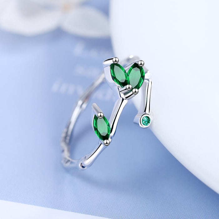 New Creative Personality Bamboo Leaf Open Ring