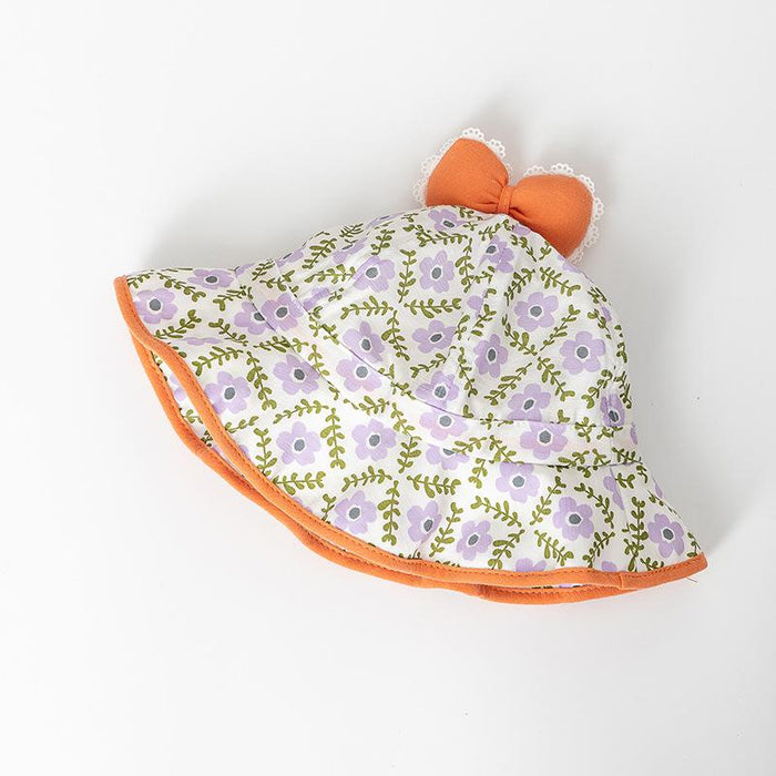 Summer Outdoor Floral Bow Children's Bucket Hat
