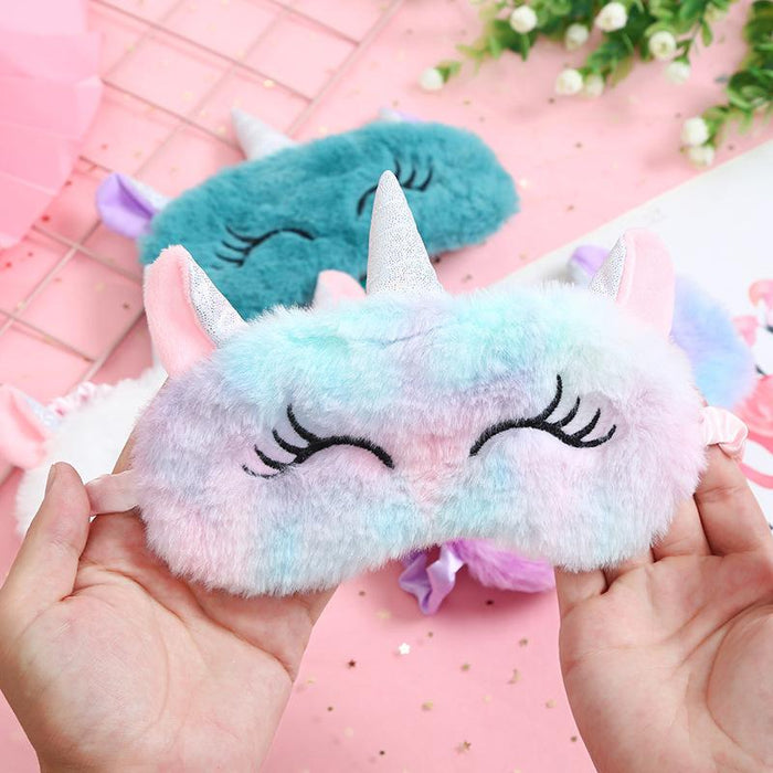 Cartoon Cute Plush Shading Unicorn Blindfold Eye Mask